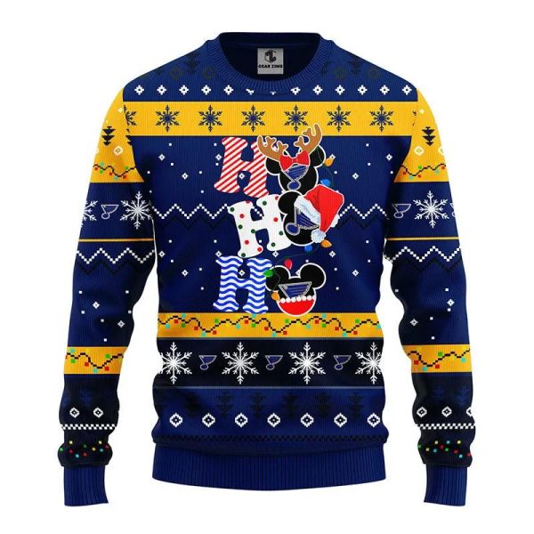 St. Louis Blues Hohoho Ugly Christmas Sweater, St. Louis Blues Ugly Sweater, NHL Ugly Sweater