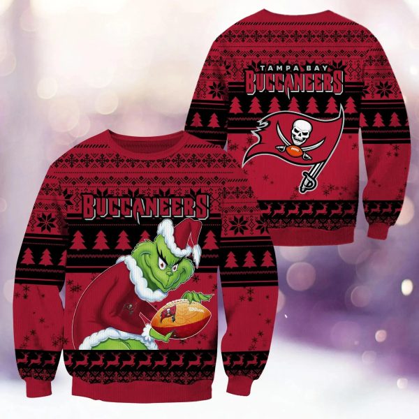 Tampa Bay Buccaneers Grinch Stolen Ugly Christmas Sweater, Tampa Bay Buccaneers Ugly Sweater, NFL Ugly Sweater