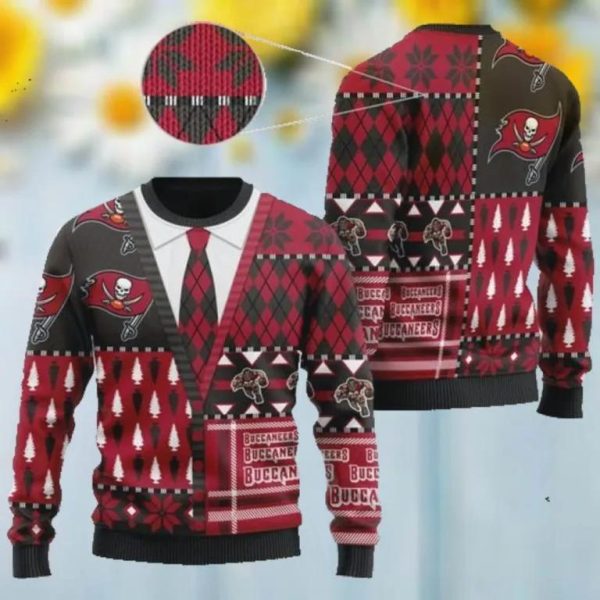 Tampa Bay Buccaneers NFL American Football Team Cardigan Style Ugly Christmas Sweater, Tampa Bay Buccaneers Ugly Sweater, NFL Ugly Sweater