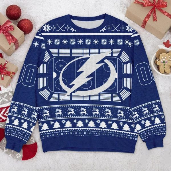 Tampa Bay Lightning NHL Custom Ugly Christmas Sweater, Tampa Bay Lightning Ugly Sweater, NHL Ugly Sweater