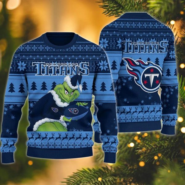 Tennessee Titans Grinch Stolen Ugly Christmas Sweater, Tennessee Titans Ugly Sweater, NFL Ugly Sweater