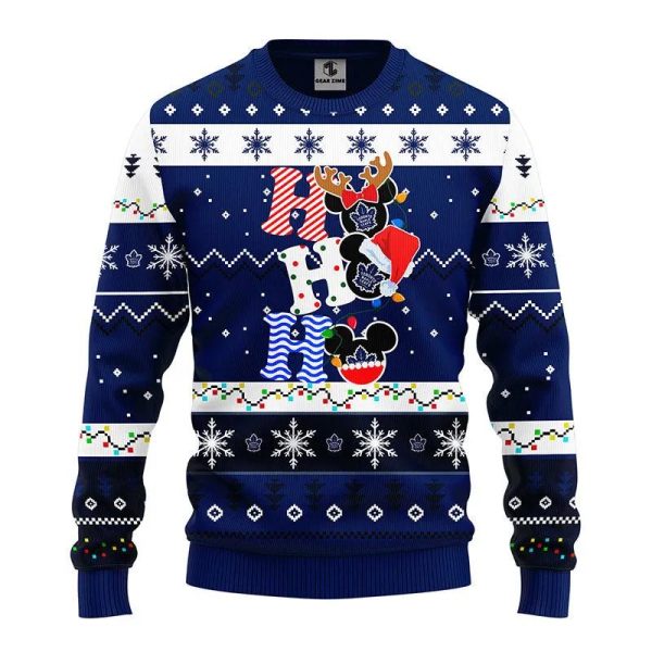 Toronto Maple Leafs Hohoho Ugly Christmas Sweater, Toronto Maple Leafs Ugly Sweater, NHL Ugly Sweater