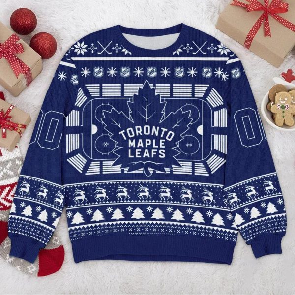 Toronto Maple Leafs NHL Custom Ugly Christmas Sweater, Toronto Maple Leafs Ugly Sweater, NHL Ugly Sweater