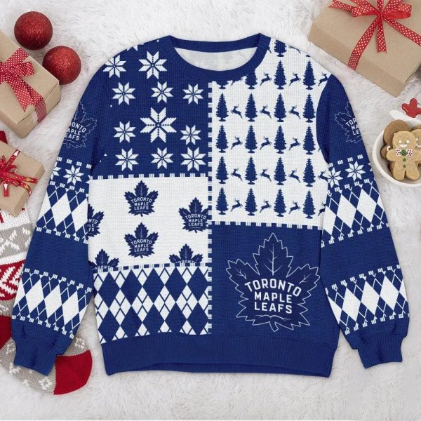 Toronto Maple Leafs NHL Ugly Christmas Sweater, Toronto Maple Leafs Ugly Sweater, NHL Ugly Sweater