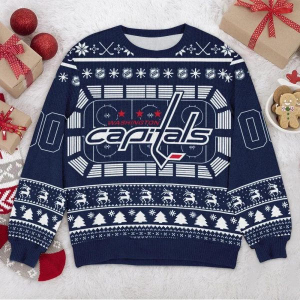 Washington Capitals NHL Custom Ugly Christmas Sweater, Washington Capitals Ugly Sweater, NHL Ugly Sweater