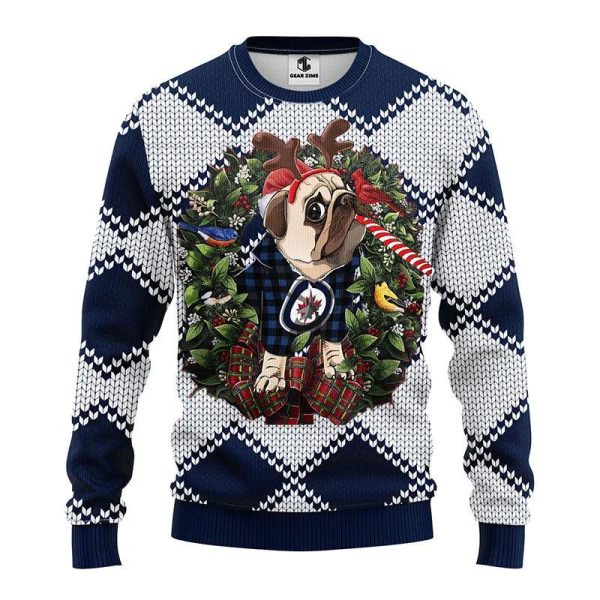 Winnipeg Jets Pub Dog Ugly Christmas Sweater, Winnipeg Jets Ugly Sweater, NHL Ugly Sweater